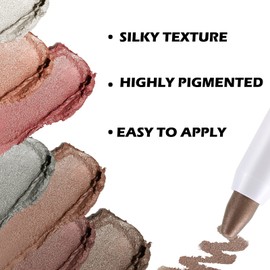 Boobean Cream Eye Shadow Stick, Waterproof Shimmer Eyeshadow Pencil, Eye Brightener Crayon to Change the Effects of Eye Makeup