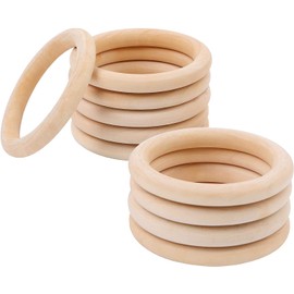 Wooden Ring, Diameter 68 mm Wooden Rings Jewellery, Pack of 5 Unfinished Smooth Wooden Hoop, Curtain Rings for Curtains, Curtain Rings, Wooden Rings