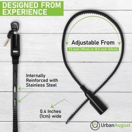 Urban August Adjustable Cable Lock for Fridge & Cabinet - Stainless Steel Zip Tie Lock with Key by Urban August - Black, 1 Pack