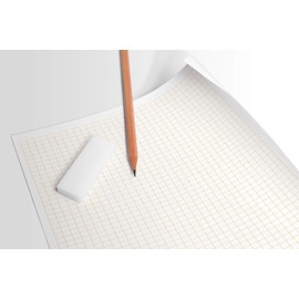 Design Ideation GRID PAPER : Multi-Media Grid Paper for Pencil, Ink, Marker and Watercolor Paints. 1/4" Box Grid. (25 Sheet Pack.) (Orange Grid)