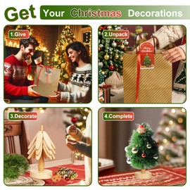 Mamakura Kitchen Wooden Trivets for Hot Dishes,Wooden Christmas Tree Trivet for Gift,Tree Shape trivets for hot pots and Pans 7.7inch(3 Layers+1 Stand(Wood Color)