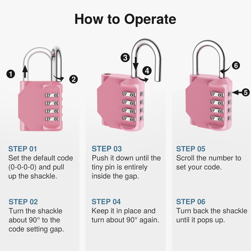 Puroma Combination Lock 4 Digit Waterproof Locker Locks Secure Outdoor