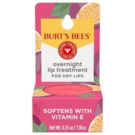 Burt's Bees Tratamiento Intensivo Labios Overnight Passionfruit & Chamomile | 100% Natural, 0.25 oz, humectante, ceramidas, fruta de la pasión y manzanilla