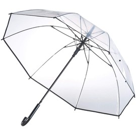 Carlo Milano Glockenregenschirm: 4er-Set transparente Stock-Regenschirme, Stahl & Fiberglas, Ø 100 cm (Regenschirm transparent Automatik, Regenschirm transparent groß)