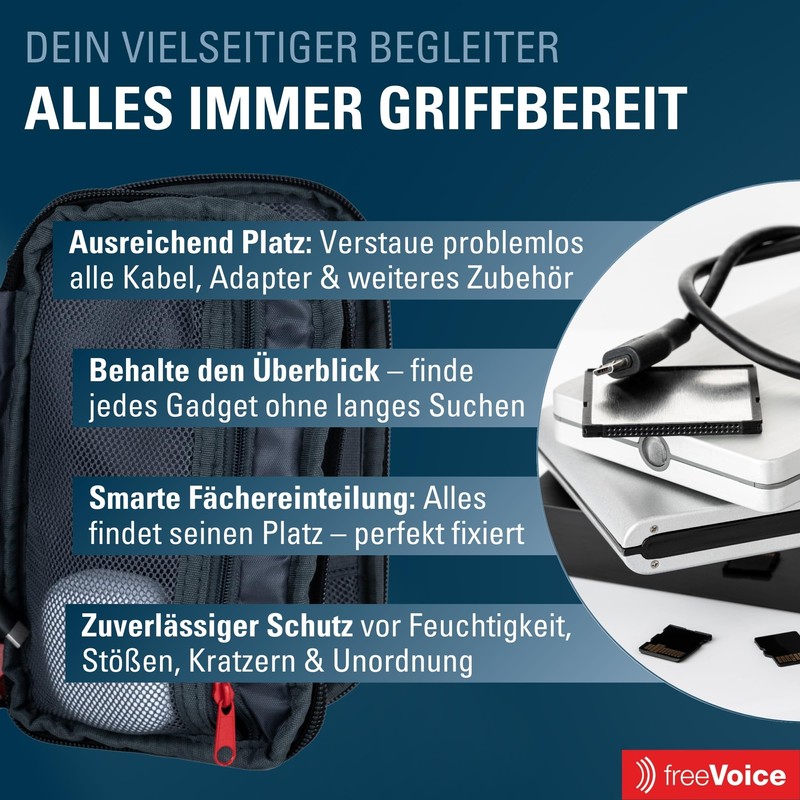 freeVoice Elite Cable Organizer, black, Case