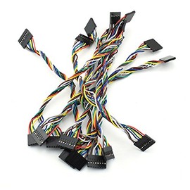 ZYAMY 10PCS 8P Line 8P Pins 2.54mm Pitch Female to Female Cable Connector Multicolor Jumper Wire for Breadboard 20CM