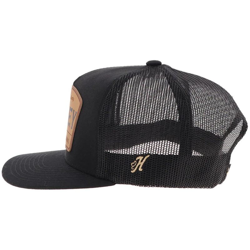 HOOEY Men's Trip Adjustable Snapback Trucker Mesh Back Hat (Black/Brown)