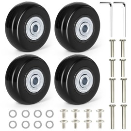 Pack of 4 Luggage Replacement Wheels Rubber Replacement Wheels Suitcase Replacement Wheels Luggage Case Wheel Rubber Swivel Castors Suitcase Wheels Replacement Wheels Universal Luggage Replacement Wheels for Suitcase Luggage (50 mm x 18 mm)