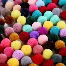 Tofficu Pompones Coloridos De 2 Cm Para Manualidades Diy, 1000 Piezas, Material De PoliéSter, Accesorios Para Sombreros Y Bufandas, Ideal Para DecoracióN Del Hogar Y Actividades Creativas