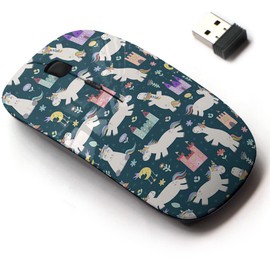 2.4G Wireless Mouse with Cute Pattern Design for All Laptops and Desktops with Nano Receiver - Magic Cute Little