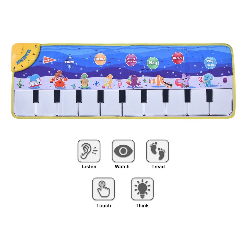 Kids Piano Mat Collapsible Soft Cloth Lighting Musical Dance Floor
