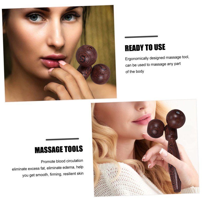 BIUDECO Slimming Wooden Face Massager Double Balls Face Lifting Tool