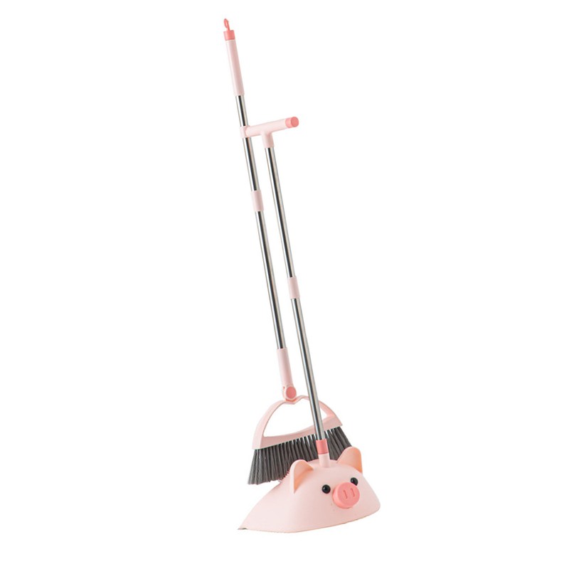 Broom Dustpan Set Upright Standing Combo Household Cute Non Stick