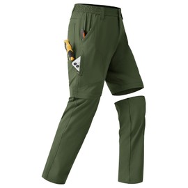 Mens Hiking Convertible Pants Lightweight Outdoor Cargo Work Tactical Zip Off Fishing Quick Dry Water-Resistant Safari Travel Scout Pant,2289,Army Green,34