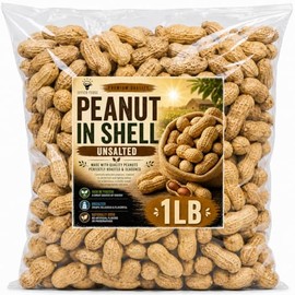 Peanuts In Shell | 1 LB Bulk Value Pack | Unsalted & Roasted - Healthy natural snack, Perfect for office, share and TO-GO | Value Pack, Whole Peanuts, Classic Snack