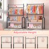 ZHKINGGS Kids Clothing Rack with 2-Layer Storage Shelf and 2
