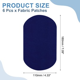 uxcell 6Pcs Iron-on Patches, Elbow Knee Velvet Patches, Fabric Repair Patches Crafts for Repair Clothing Crafts Sweater Pants Shirts, 7x4 Inch Blue