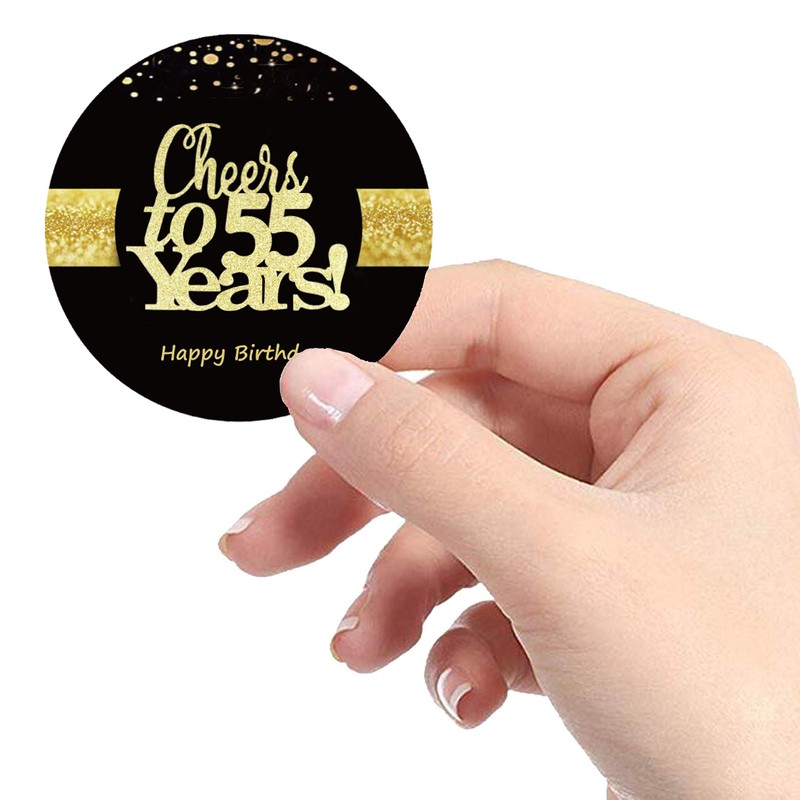 Sumerk 48 PCS Cheers to 55 Stickers Large Bottle Stickers