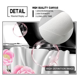 African American Wall Art Black Queen Wall Art Women In Bathtub Pink Flowers Inspirational Quotes Abstract Contemporary Canvas Prints Painting for Bathroom Bedroom Living Room Decor Home 12"X16"