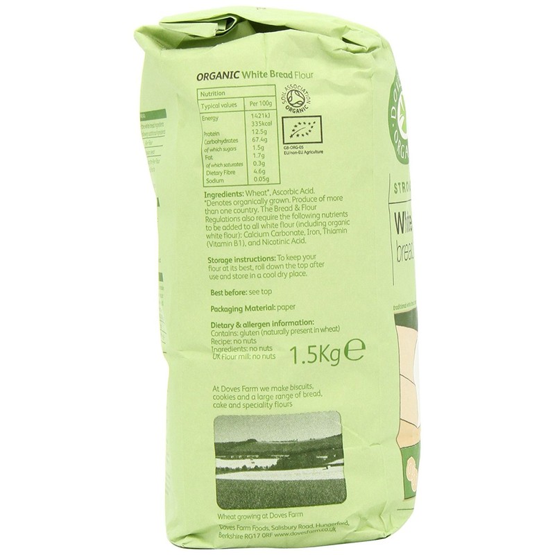 Doves Farm Organic Strong White Bread Flour 1.5 kg (Pack