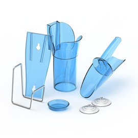 Saf-T-Scoop Ice Scoop with Storage Caddy for Kitchens and Restaurants, Plastic, 6 To 10 Ounces, Blue