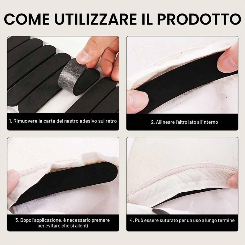 LUDHEP 12 nastri riduttori in schiuma per cappelli e berretti,