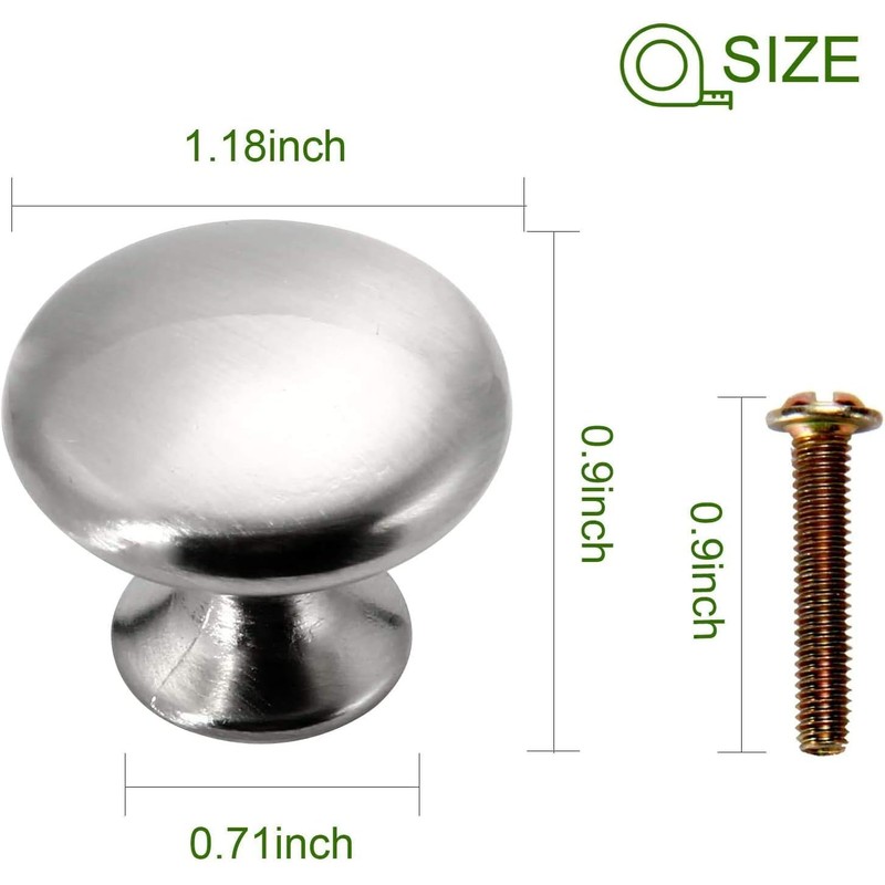 MSYU 30 Pack Cabinet Knobs, Brushed Nickel Cabinet Knobs Silver