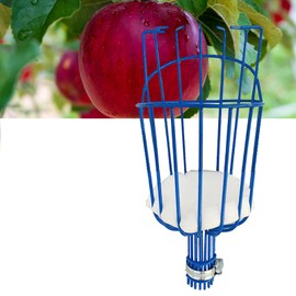 fulandci Fruit Picker Basket Only Twist-On Integrated Non-Detachable Harvesting Tool Head with Protected Foam Cushion for Apple Peach Mango Pear, Blue(Pole Not Included)