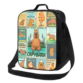 Gaakvrr Capybara Lunch Bag for Boys, Insulated Lunchboxg for Adult Teens Girls, Reusable Portable Lunch Box for Kids Capybara Gifts