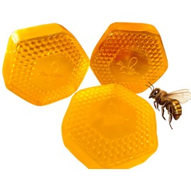 5Dots Honey Soap Bars (Pack of 3), 10.59 oz/0.66 Pounds | Honey & Coconut & Olive Oil Soap | All Skin Types | Handmade Soap Bars | Hexagon Honey Soap