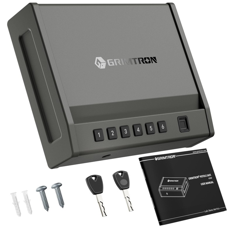 Grimtron 8.2 lb Heavy-Duty Biometric Gun Safe for Handgun –
