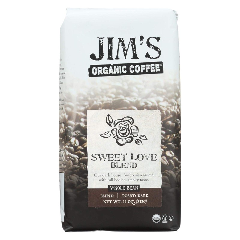 Jim’s Organic Coffee – Sweet Love Blend – Whole Bean,