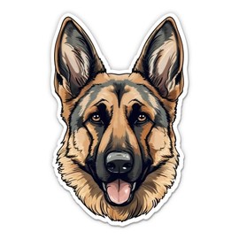 German Shepherd Sticker - 5" Laptop Sticker - Waterproof Vinyl for Car, Phone, Water Bottle - German Shepherd Dog Decal