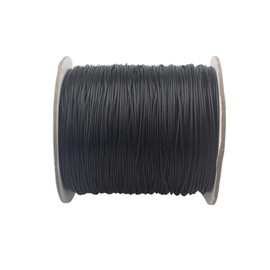Waxed Polyester Jewelry Making Cord Waxed Beading String with Spool for Craft DIY Thread (Black, 0.5 mm (150 Yards))