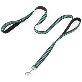 MoNiBloom 5 Feet Dog Leash Rope Heavy Duty Reflective Dog Leashes with 2 Comfortable Padded Traffic Handles for Walking and Training, Teal
