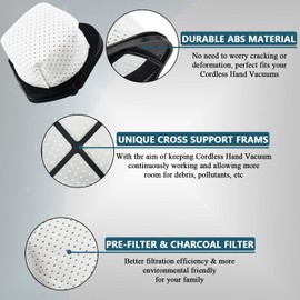 Improvedhand SV780 Dust Cup Filter Replacement Compatible with Shark Cordless Hand Vacuum SV75Z SV728N SV726N Directly Replaces Part # XF769, XSB726N Pack of 6 with 1 Pcs Cleaning Brush