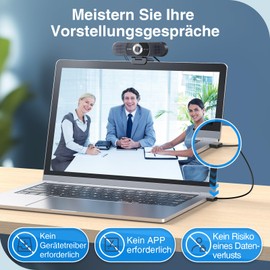 EMEET 3-in-1 4K Webcam, C980 PRO 4K Webcam with 4 Noise Cancelling Microphones and 2 Speakers, 60°-98° Wide Angle, Fixed Focus, Privacy Screen, Webcam Ideal for Group and Single Video Calls