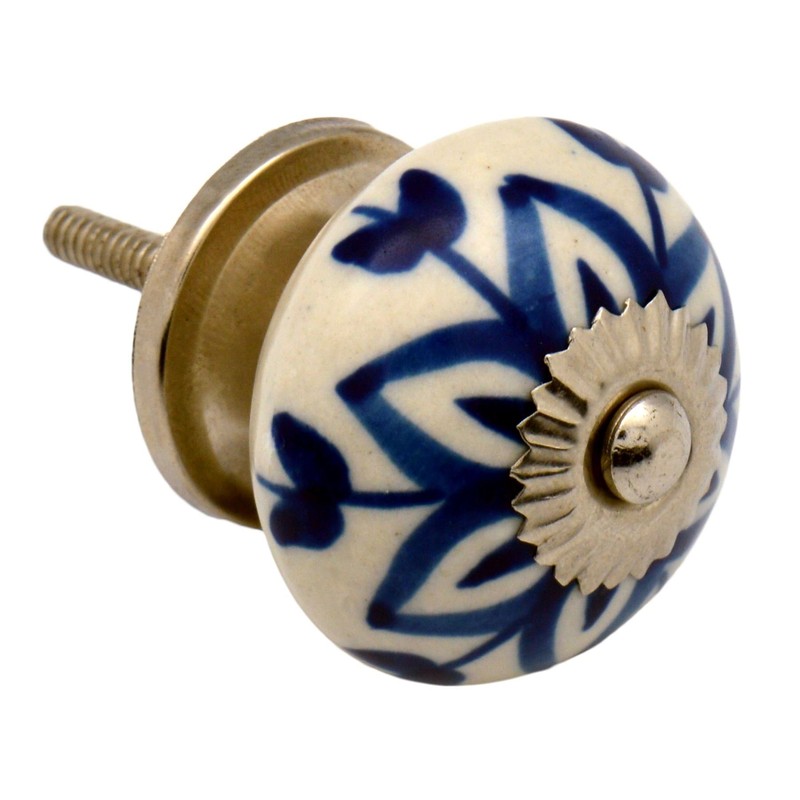 Nicola Spring Ceramic Cupboard Drawer Handle Knobs - Floral Design