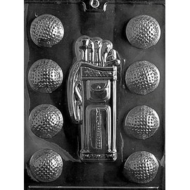Dress My Cupcake Golf Bag, Caddy, Balls Chocolate Candy Mold S028 - Includes Molding Instructions