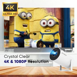 Upgraded 2025 Android 13 Mini Projector 4K 1080P Support, XYRO Portable Projector Comes with WiFi 6 and Bluetooth, Auto Keystone, 180° Rotatable Stand Smart Bluetooth Projector For Bedroom