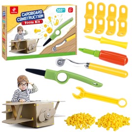 ColoPlay 355 Cardboard Tools for Kids, Cardboard Cutter for Kids, Tools for STEM Educational, Gifts for Boys and Girls Aged 5-12