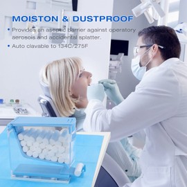 faruijie Dental Cotton Roll Dispenser Holder Organizer Hygienic Cotton Roll Divider Professional Clinic Home Use Transparent Press Type