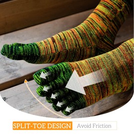 ZAKASA Men’s Toe Socks Cotton Five Finger Crew Socks Athletic Running Socks 5 Pairs