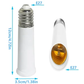 E26 Socket Extender, E26 Standard Medium Base, 4.72 inch Extension Socket Adapter, Light Bulb Socket Extension, Lamp Holder Adapter（3 Pack）