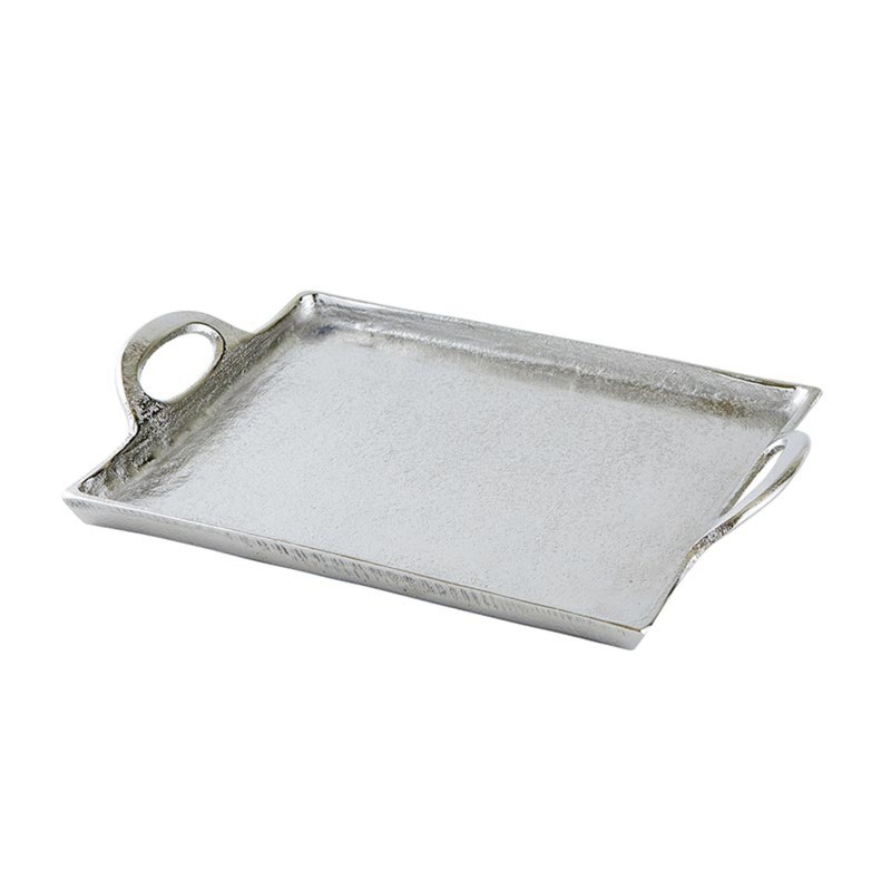 Santa Barbara Design Studio Serving Tray With Handles Rectangular Aluminum