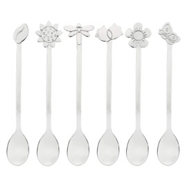 THUN - Set of 6 shaped teaspoons - for the board - Elegance line - stainless steel - 12 cm