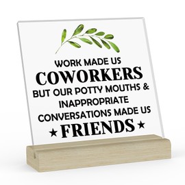 Coworker Friendship Gifts Acrylic Plaque with Wood Stand Colleague Leaving Gifts Work Bestie Gifts Christmas Birthday Ornament Keepsake Thank You Gifts for Work Friend Going Away Farewell Gift