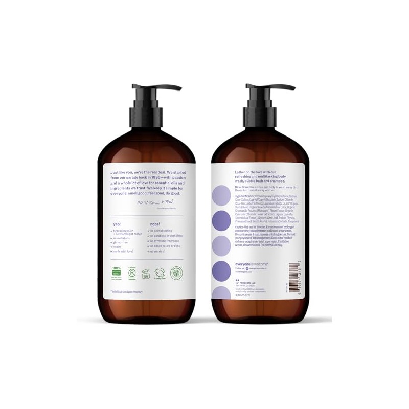 Everyone 3-In-1 Soap, Lavender and Aloe, 32 Ounce, 2 Count