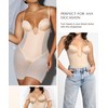 SHAPELLX Shapewear Bodysuit Tummy Control Body Shaper V Plunge Corset