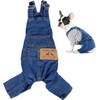 MEETCARE Dog Clothes Denim Overalls for Small Medium Dogs Cats